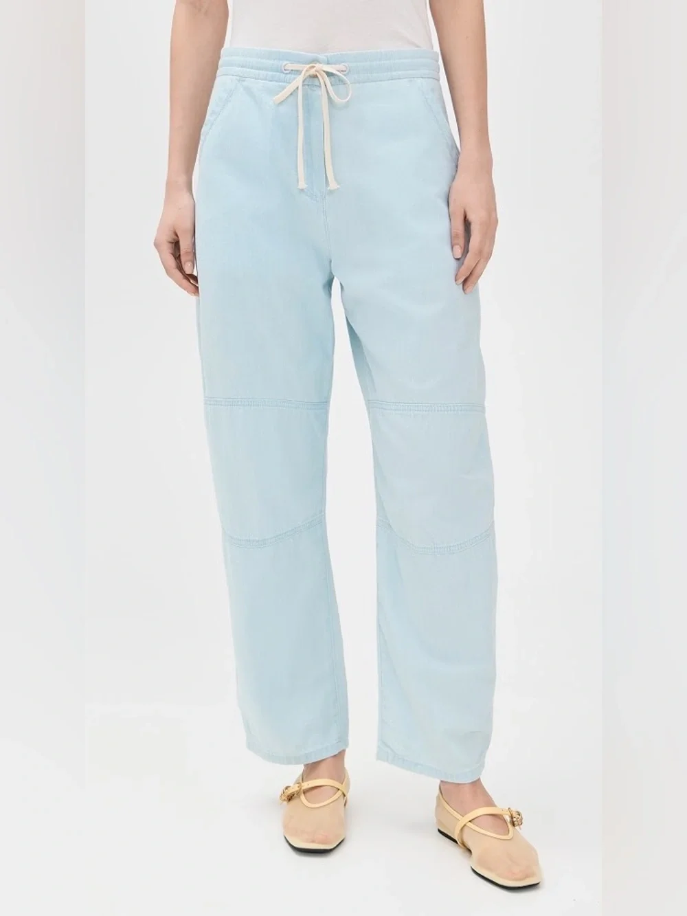La Ligne_ Dorian Cotton Chambray Barrel Leg Pants, M, like new - Picture 5 of 9